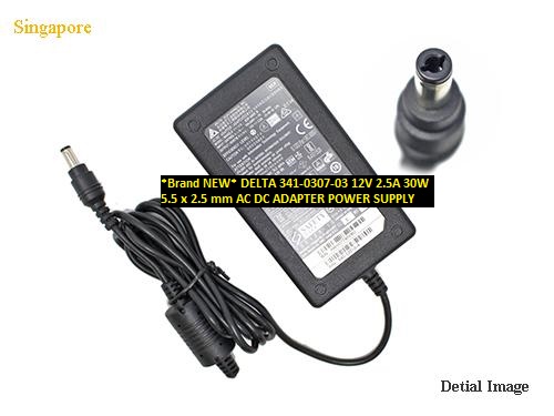 *Brand NEW* DELTA 12V 2.5A 341-0307-03 30W 5.5 x 2.5 mm AC DC ADAPTER POWER SUPPLY